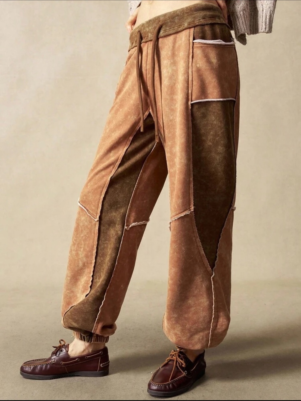 Patchwork 🔥 Cargo Jogger Pants - Brown